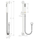Technical Drawing: Star Hand Shower On Rail Chrome