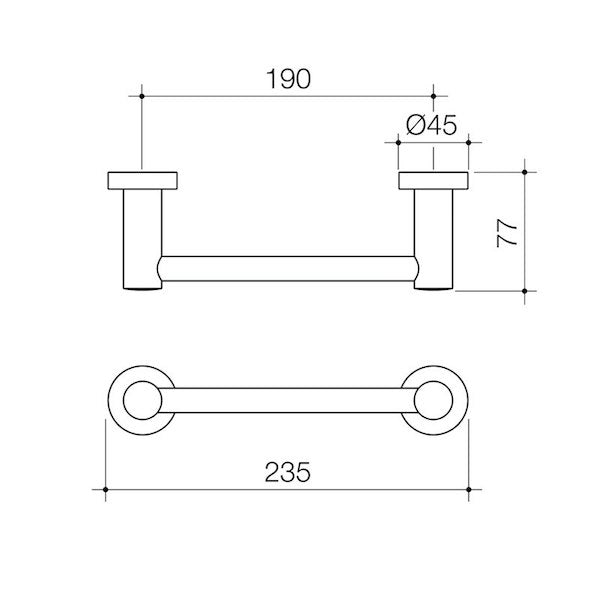 Caroma Cosmo Metal Hand Towel Rail 200mm Best Price The Blue Space