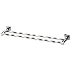 Phoenix Radii Double Towel Rail Square Plate-Chrome - The Blue Space