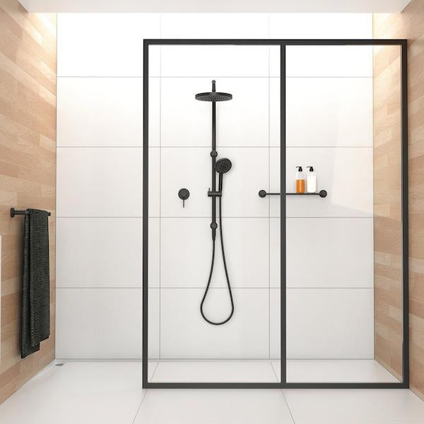 Phoenix Vivid Twin Shower in Matte Black, Best Price - The Blue Space