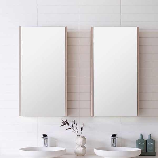 ADP Muse Mirrored Cabinet Coastal Oak Woodmatt Bathroom Vanity - The Blue Space