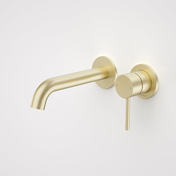 Caroma Liano II Wall Basin/Bath Mixer Set Brushed Brass - The Blue Space