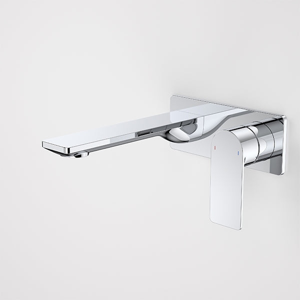 Caroma Urbane II 180mm Lead Free Wall Basin/Bath Mixer Rectangle Chrome ...