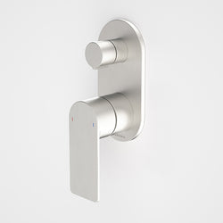 Caroma Urbane II Bath/Shower Mixer with Diverter Round Brushed Nickel - The Blue Space