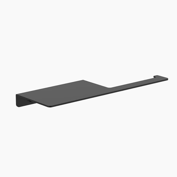 Clark Square Toilet Roll Holder with Shelf Matte Black - The Blue Space