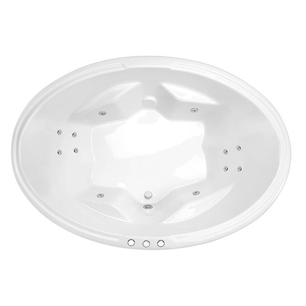 Decina Duo Santai Spa Bath 1850 Oval with Jets White - The Blue Space