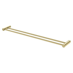 Phoenix Vivid Slimline Double Towel Rail Brushed Gold 800mm - The Blue Space