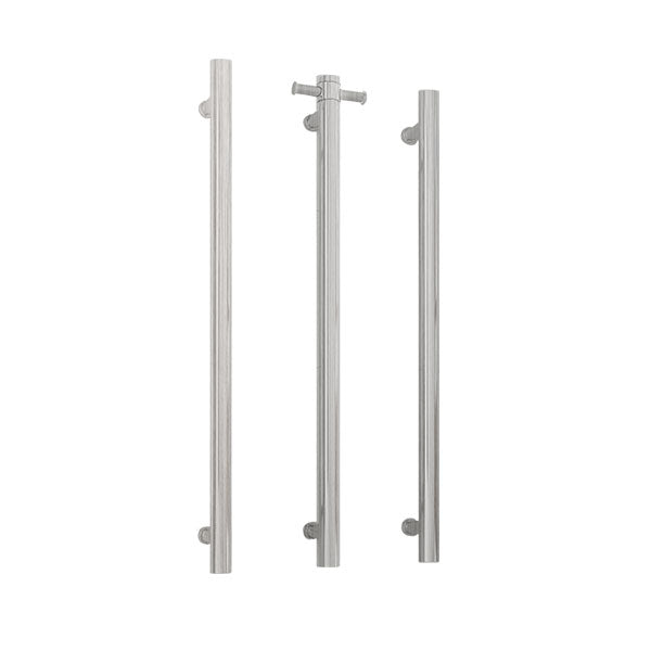 Thermogroup 12V Straight Round Vertical Single Bar Heated Towel Rail ...