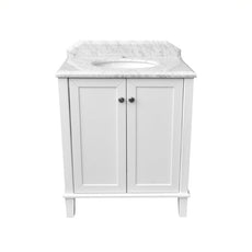  Turner Hastings Coventry Freestanding Timber Vanity with White Marble Top - The Blue Space