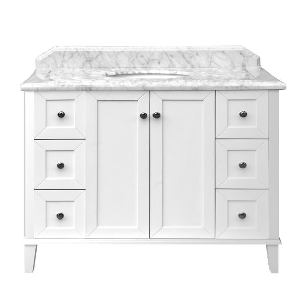 Turner Hastings Coventry 120 x 55 Single Bowl Timber Vanity with White Marble Top - The Blue Space